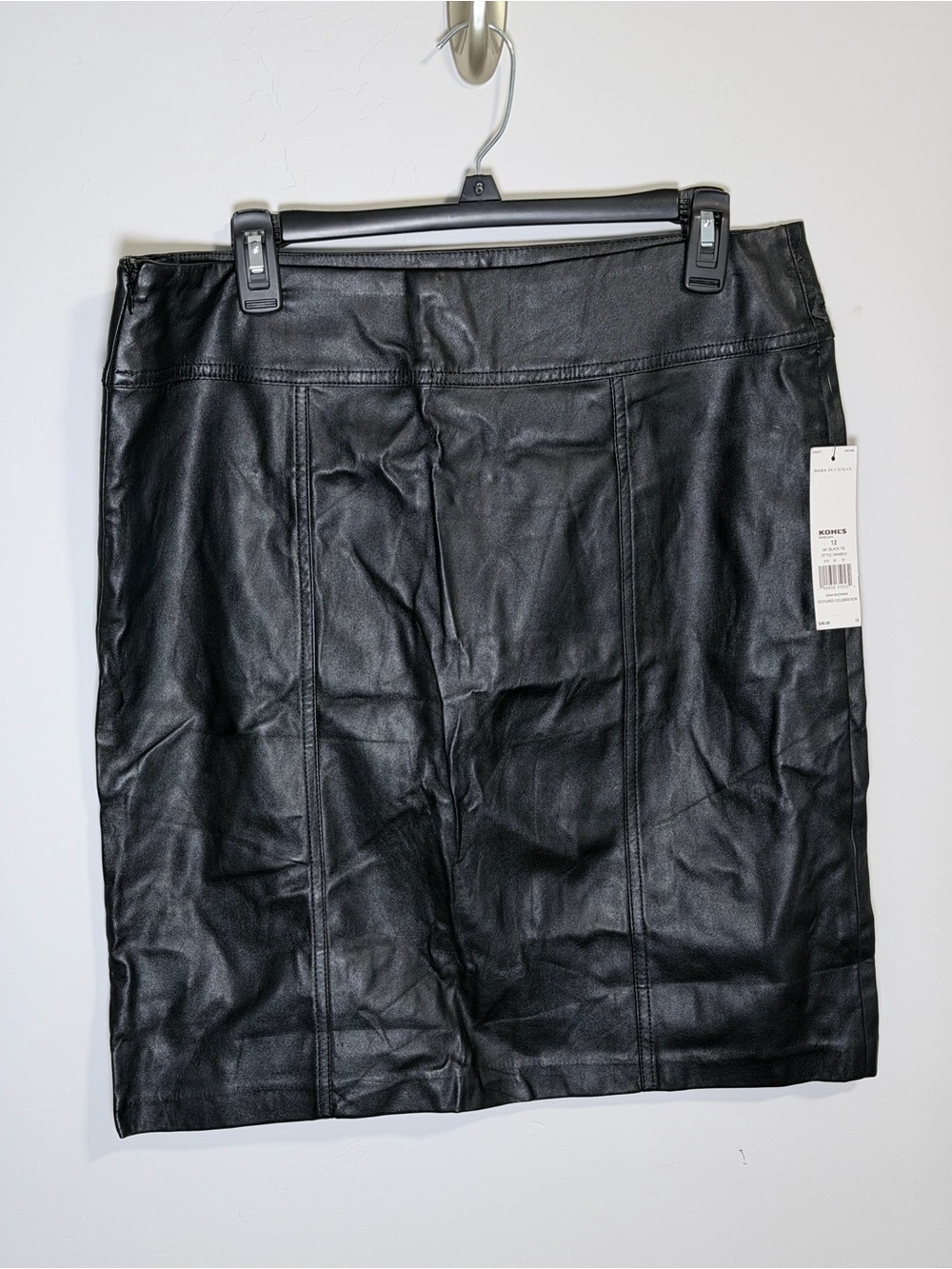Dana Buchman Black Faux Leather Pencil Skirt - Picture 5 of 9